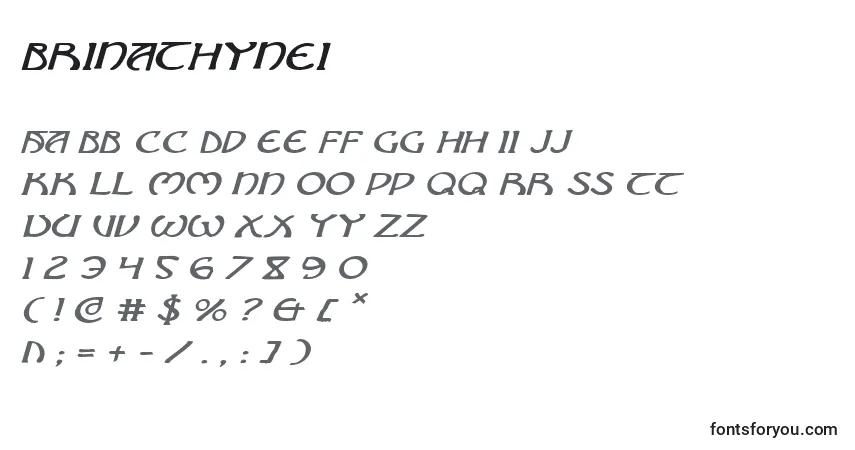 Fuente Brinathynei - alfabeto, números, caracteres especiales
