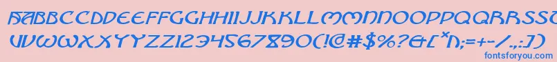 Brinathynei-Schriftart – Blaue Schriften auf rosa Hintergrund