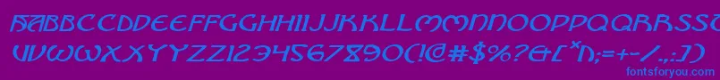 フォントBrinathynei – 紫色の背景に青い文字