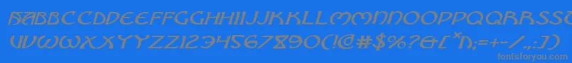 Brinathynei-fontti – harmaat kirjasimet sinisellä taustalla
