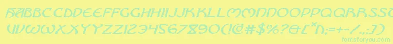 Шрифт Brinathynei – зелёные шрифты на жёлтом фоне