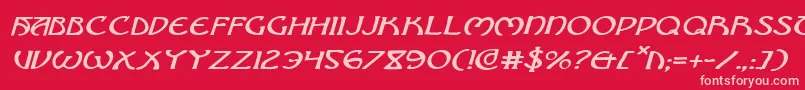 Brinathynei-fontti – vaaleanpunaiset fontit punaisella taustalla