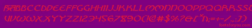 Czcionka Brinathynei – czerwone czcionki na fioletowym tle