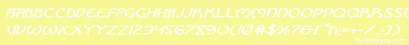 Brinathynei-fontti – valkoiset fontit keltaisella taustalla