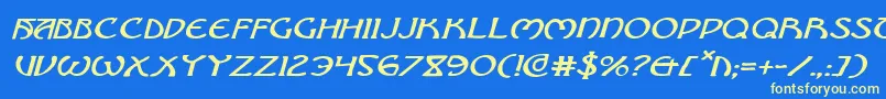 Brinathynei Font – Yellow Fonts on Blue Background