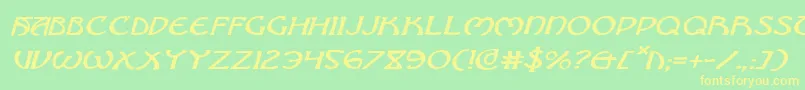 Brinathynei-fontti – keltaiset fontit vihreällä taustalla