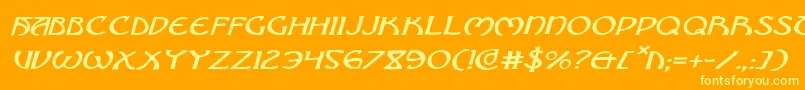 Brinathynei Font – Yellow Fonts on Orange Background