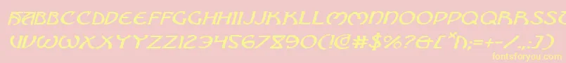 Brinathynei-fontti – keltaiset fontit vaaleanpunaisella taustalla