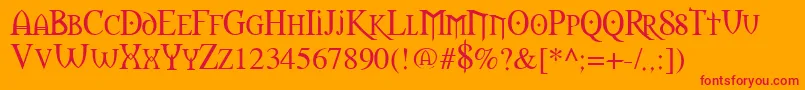 MorpheusRegular Font – Red Fonts on Orange Background