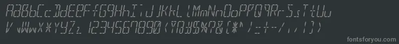 Czcionka Led16sgmnt2Italic – szare czcionki na czarnym tle