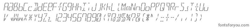 Led16sgmnt2Italic-Schriftart – Graue Schriften auf weißem Hintergrund