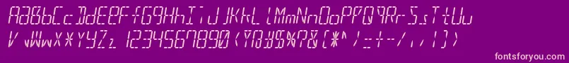 Led16sgmnt2Italic Font – Pink Fonts on Purple Background