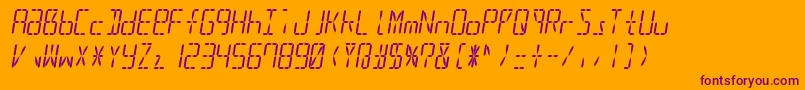 En savoir plus sur la police Led16sgmnt2Italic Police Led16sgmnt2Italic – polices violettes sur fond orange