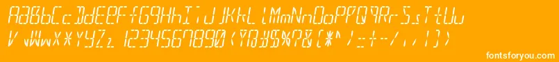 Led16sgmnt2Italic Font – White Fonts on Orange Background