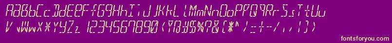 Led16sgmnt2Italic Font – Yellow Fonts on Purple Background