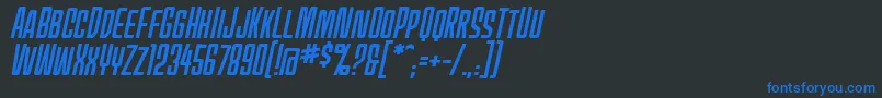 MecheffectsonebbItal Font – Blue Fonts on Black Background