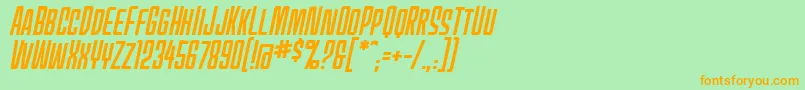 MecheffectsonebbItal Font – Orange Fonts on Green Background