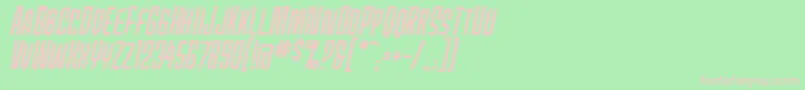 MecheffectsonebbItal Font – Pink Fonts on Green Background