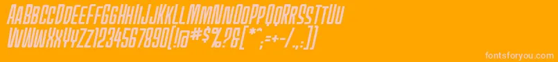 MecheffectsonebbItal Font – Pink Fonts on Orange Background