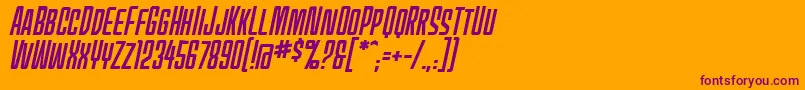 Шрифт MecheffectsonebbItal – фиолетовые шрифты на оранжевом фоне
