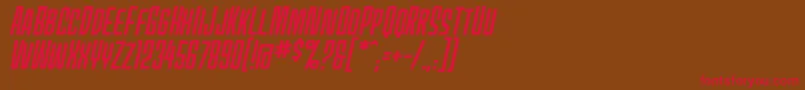 MecheffectsonebbItal Font – Red Fonts on Brown Background