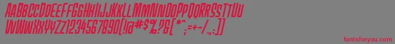 MecheffectsonebbItal Font – Red Fonts on Gray Background