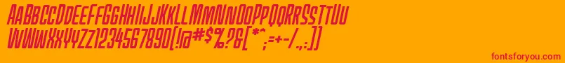 MecheffectsonebbItal Font – Red Fonts on Orange Background