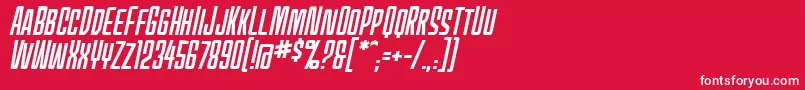 MecheffectsonebbItal Font – White Fonts on Red Background