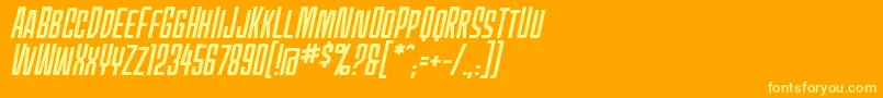 MecheffectsonebbItal Font – Yellow Fonts on Orange Background