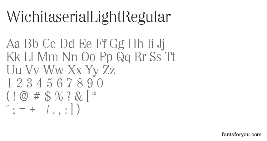 Schriftart WichitaserialLightRegular – Alphabet, Zahlen, spezielle Symbole