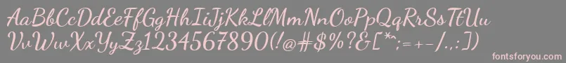 Dancingscript ffy Font – Pink Fonts on Gray Background
