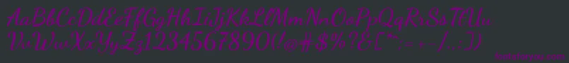Dancingscript ffy Font – Purple Fonts on Black Background