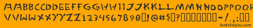 フォントTedCannon – 黒い文字のオレンジの背景