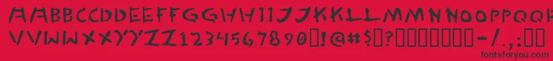 フォントTedCannon – 赤い背景に黒い文字