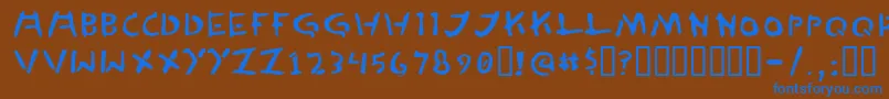 TedCannon Font – Blue Fonts on Brown Background