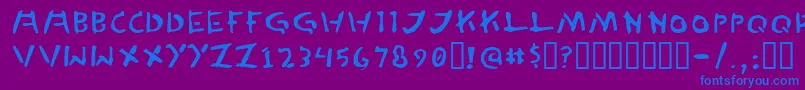 フォントTedCannon – 紫色の背景に青い文字