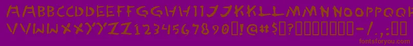 TedCannon-fontti – ruskeat fontit violetilla taustalla