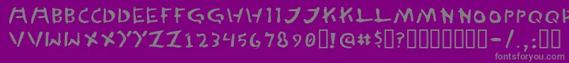 TedCannon-fontti – harmaat kirjasimet violetilla taustalla