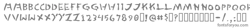 フォントTedCannon – 白い背景に灰色の文字