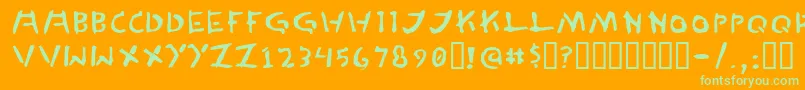 フォントTedCannon – オレンジの背景に緑のフォント