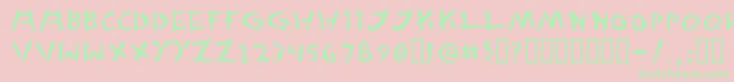 フォントTedCannon – ピンクの背景に緑の文字