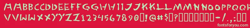 フォントTedCannon – 赤い背景に緑の文字