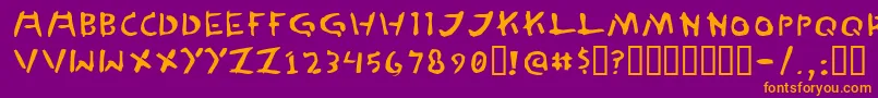 フォントTedCannon – 紫色の背景にオレンジのフォント