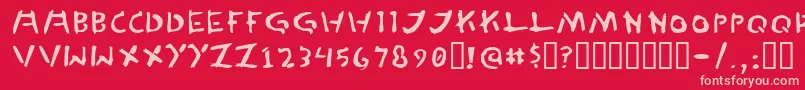 フォントTedCannon – 赤い背景にピンクのフォント