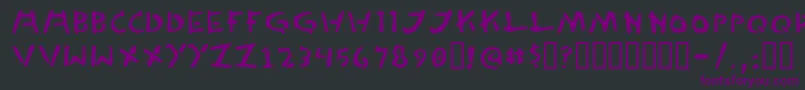 フォントTedCannon – 黒い背景に紫のフォント