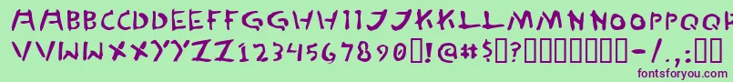 Шрифт TedCannon – фиолетовые шрифты на зелёном фоне