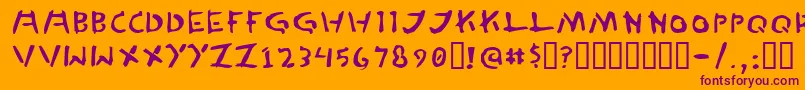 フォントTedCannon – オレンジの背景に紫のフォント