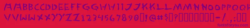 TedCannon-fontti – violetit fontit punaisella taustalla