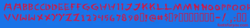 フォントTedCannon – 赤い文字の青い背景