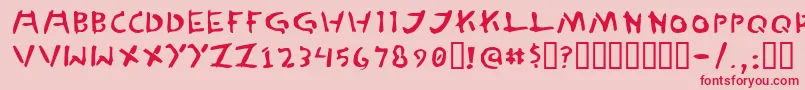 フォントTedCannon – ピンクの背景に赤い文字